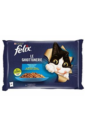 Felix Somonlu ve Ton Balıklı Yetişkin Yaş Kedi Maması 85 Gr (4Lü x 12 Paket)