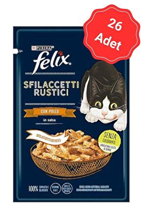 Felix Lezzetli Et Dilimleri Tavuklu Yaş Kedi Maması 80 Gr x 26 Adet