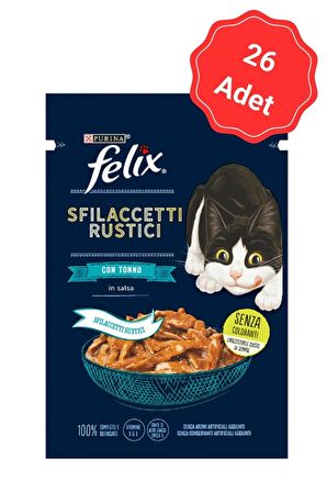 Felix Lezzetli Et Dilimli Ton Balıklı Yaş Kedi Maması 80 Gr x 26 Lı