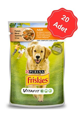 Friskies Köpek Tavuk Etli ve Havuçlu Yaş Köpek Maması 100 Gr x 20 Li