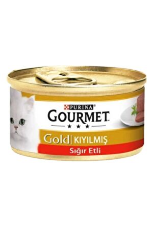 Gourmet Gold Kıyılmış Sığır Etli Konserve Kedi Maması 85 Gr x 24 Adet