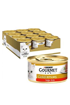 Gourmet Gold Kıyılmış Sığır Etli Konserve Kedi Maması 85 Gr x 24 Adet