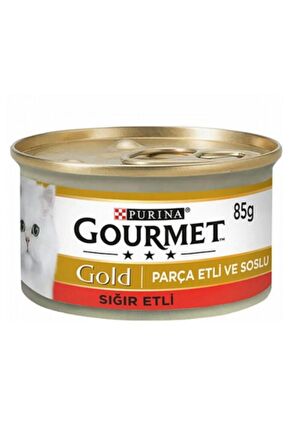 Gourmet Gold Parça Sığır Etli Konserve Kedi Maması 85 Gr x 24 Adet