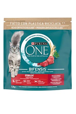 One Sığır Etli Kısırlaştırılmış Kuru Kedi Maması 1.5 Kg