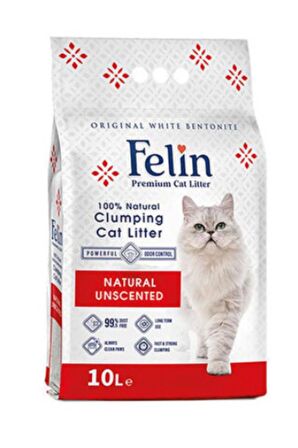 Felin Natural İnce Taneli Kokusuz Topaklanan Kedi Kumu 10 Lt