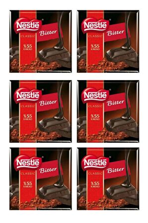 Nestle Bitter Kare Çikolata 60G x 6Lı