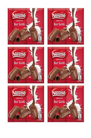 Nestle Classic Bol Sütlü Kare Çikolatalı 60G x 6lı