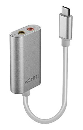 Lindy LIN-42711 USB Type C to 2 x 3.5mm Erkek-Dişi Dönüştürücü