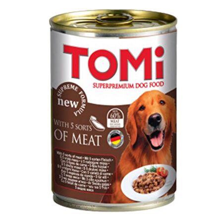 Tomi 5 Çeşit Etliİ Yetişkin Köpek Konservesi 400 gr