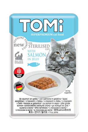 Pouch Tahılsız Somonlu Kısırlaştırılmış Yetişkin Kedi Konservesi 85gr - 24 Adet