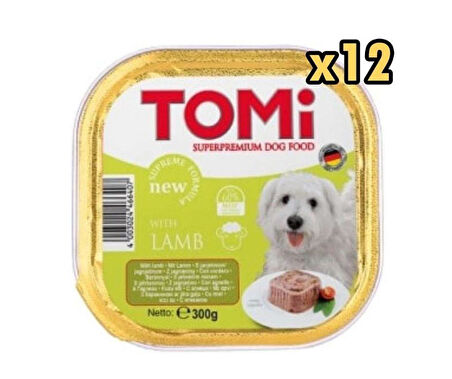 Tomi Pate Kuzu Etli Yetişkin Köpek Konservesi 300gr x 12 Adet 