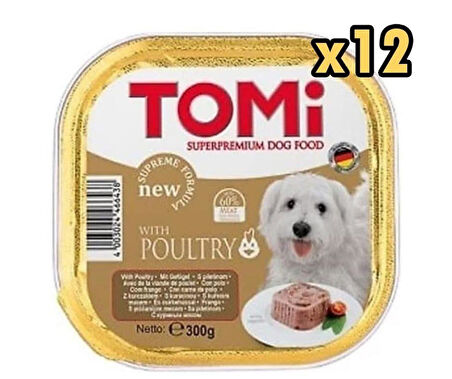 Tomi Pate Kümes Hayvanlı Köpek Konservesi 300 Gr x 12 Adet