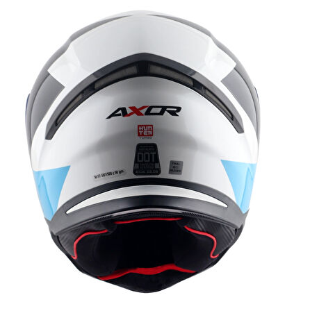 Axor Hunter Turbo Motosiklet Kask White Red