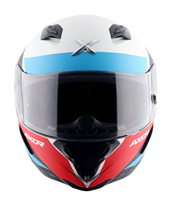 Axor Hunter Turbo Motosiklet Kask White Red  MAT