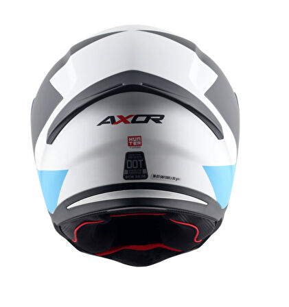 Axor Hunter Turbo Motosiklet Kask White Red  MAT
