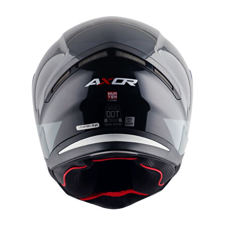 Axor Hunter Turbo Motosiklet Kask Black Grey