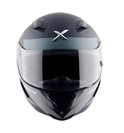 Axor Hunter Turbo Motosiklet Kask Black Grey  MAT