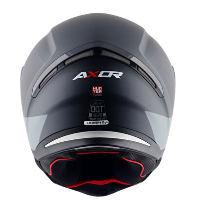 Axor Hunter Turbo Motosiklet Kask Black Grey  MAT