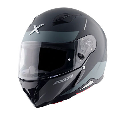 Axor Hunter Turbo Motosiklet Kask Black Grey  MAT