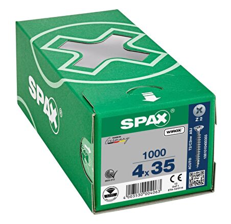 Spax Sunta Vidası 4.0X35 Galv Kaplama (1Pk:1000 Adet)