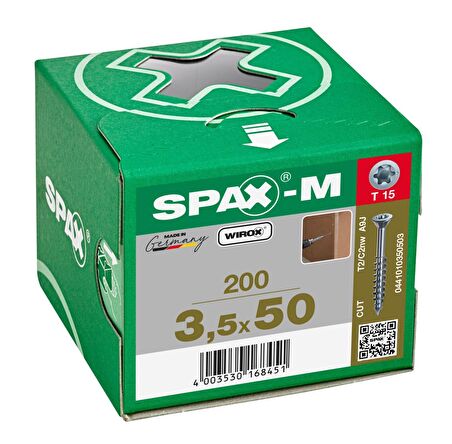 Spax Sunta Vidası 3.5X50 Mdf M (1Pk:200 Ad)