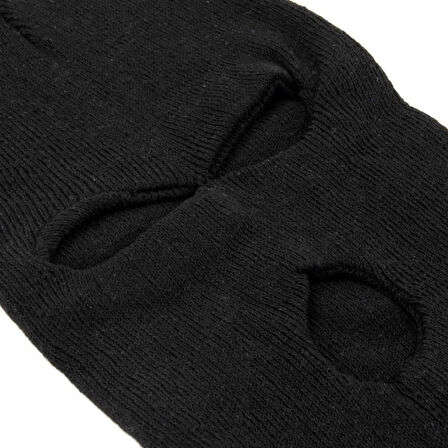 Unisex Siyah Kışlık Triko Örme Üç Gözlü Bere Olabilen Kar Maskesi Balaclava