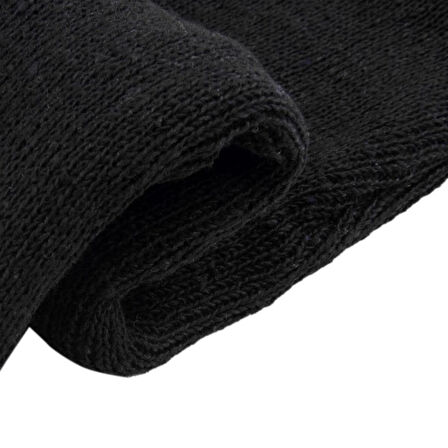 Unisex Siyah Kışlık Triko Örme Üç Gözlü Bere Olabilen Kar Maskesi Balaclava