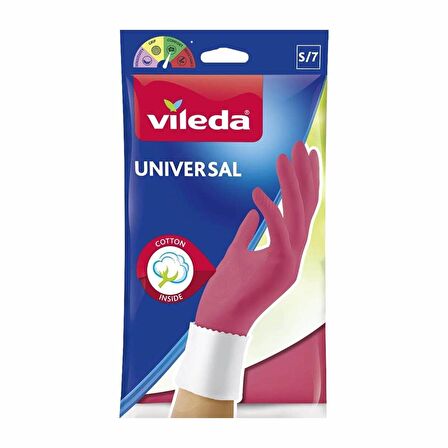 Vileda Standart Universal Doğal Lateks S Beden Kırmızı Eldiven