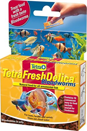 Tetra Fresh Delica Bloodworms Jel İçinde Kan Kurdu Balık Yemi 48 gr