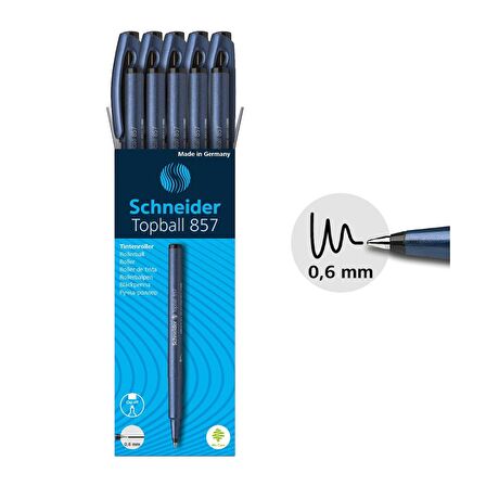 Schneider Topball 857 Roller Pen 0.6 Uç 10 Lu Set Siyah