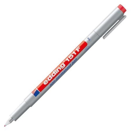 EDDING 151F SİLİNEBİLİR PERMANENT (ASETAT) KALEMİ KIRMIZI