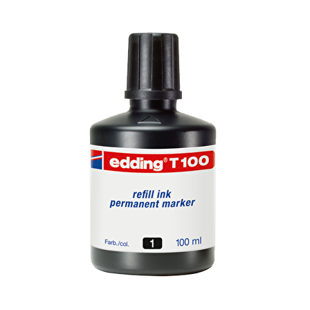 Edding Markör Mürekkebi Permanent Damlalıklı 100 ML Siyah T100