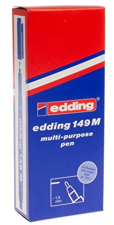 Edding Asetat Kalemi Silgili E-149M Mavi 10 Lu