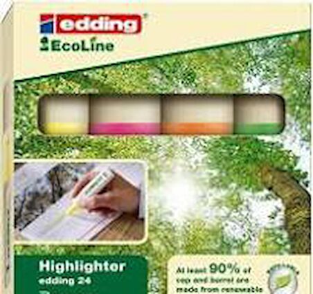 Edding 24 Ecoline 4 Renk Fosforlu Kalem