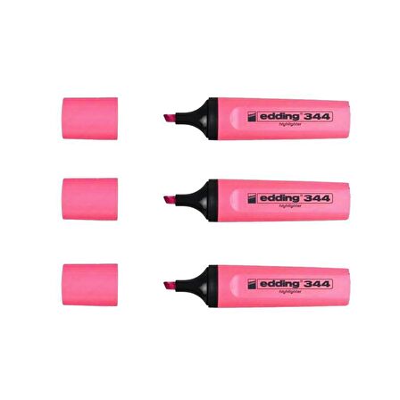 Edding 344 Pembe Fosforlu Kalem 3 Adet