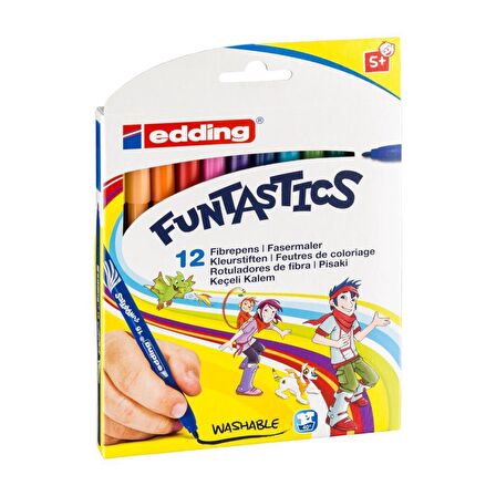 Edding Funtastics Yıkanabilir İnce Uçlu Keçeli Kalem 12li