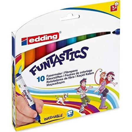 Edding Funtastics Yıkanabilir Keçeli Kalın Uçlu Kalem 10lu