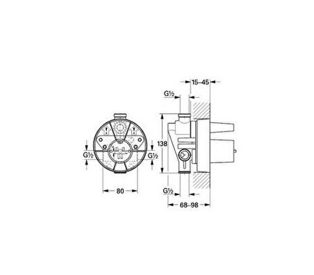 Grohe Banyo Bataryası Duvar İçi Gövde