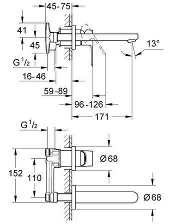 Grohe Bauedge İki Delikli Lavabo Bataryası 20474000