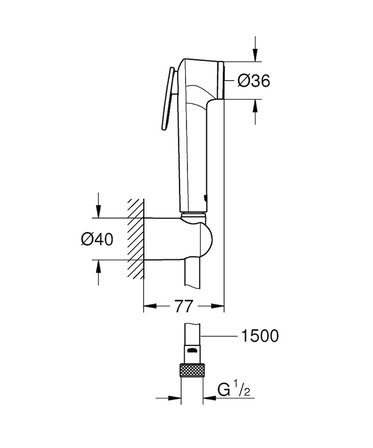 Grohe Taharet Sprey Takımı Tempesta (Vanasız) Krom - 26353000