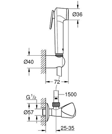 Grohe Taharet Sprey Takımı Tempesta Krom- 26357000