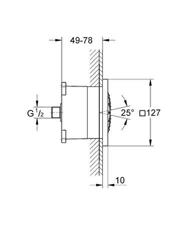 Grohe Yan Masaj Duşu Ankastre 13x13 cm Br. Hard Graph .- 27251AL0