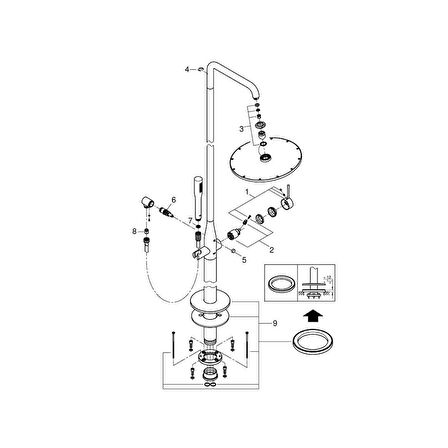 Grohe Essence Tek Kollu Ayaklı Duş Sistemi - 23741001