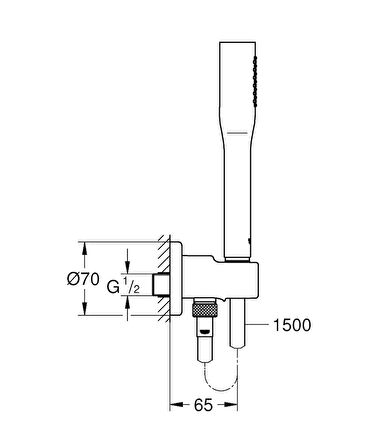 Grohe Su Çıkış Dirsekli El Duş Seti Euphoria Krom - 26404000