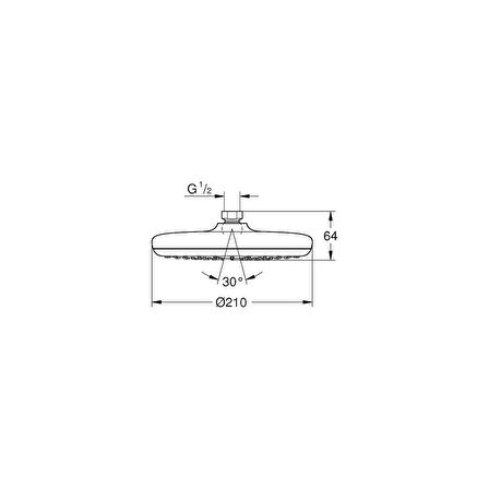 Grohe Tepe Duşu New Tempesta 21 Cm Krom - 26410000