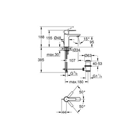 Grohe Lineare New Tek kumandalı Lavabo Bataryası 1/2" - 32109001