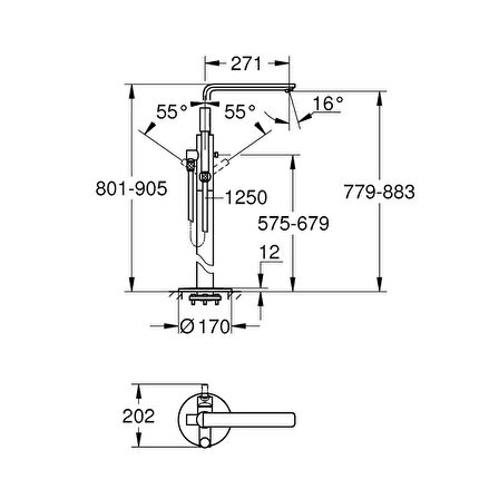 Grohe Lineare 23792001 Gümüş Banyo Bataryası
