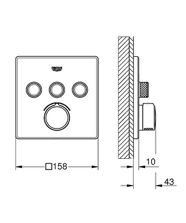 Grohe Grohtherm Smartcontrol 29149000 Gümüş Banyo Bataryası