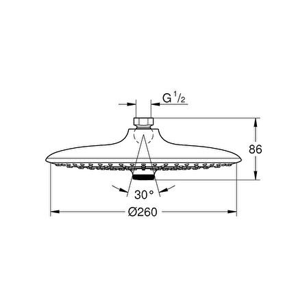 Grohe Tepe Duşu 26 cm 3 Akışlı Euphoria Krom - 26455000