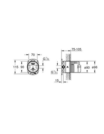 Grohe Rainshower Evrensel Sert Kutu, 1/2 26483000